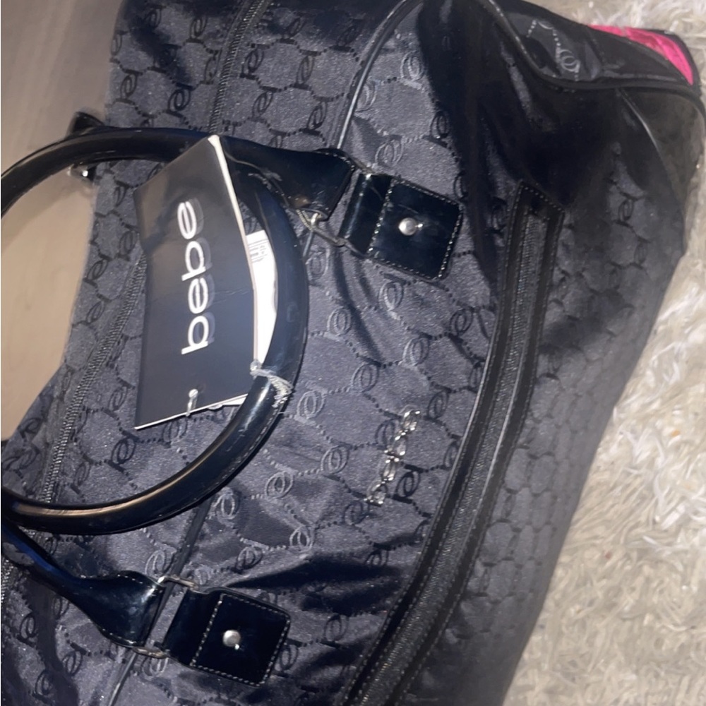 Bebe Black Monogram Duffel Bag